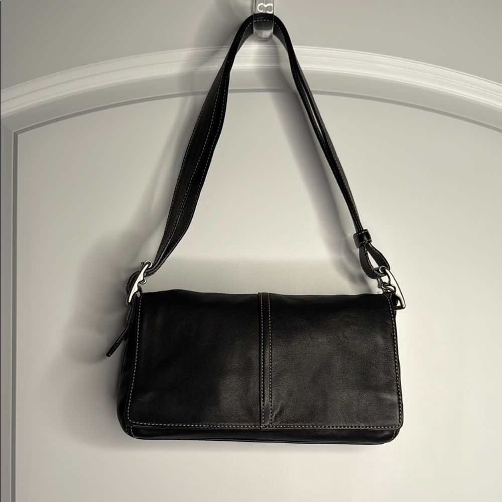 Coach Black Leather Shoulder Bag